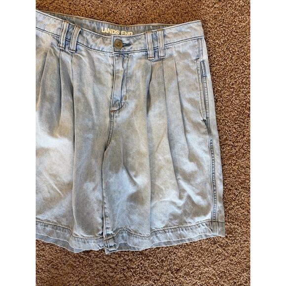 Lands End Light/Medium Wash Lot Bundle 3 Pleated Jean Shorts Womens 8 10 Petites - Picture 9 of 16